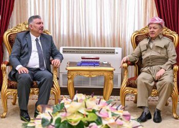 الرئيس مسعود بارزاني يستقبل الرئيس المشترك لمجلس سوريا الديمقراطية